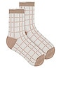 view 1 of 2 Ambrosia Sock in Taupe Plaid