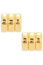 view 3 of 3 Halley Triple Mini Hoops in Gold