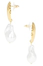 view 2 of 2 Keili Pearl Statement Earrings in Gold