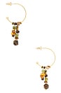 view 2 of 3 PENDIENTES LARGOS DAISY in Stone