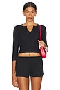 view 1 of 5 The Baby Henley Top in Black