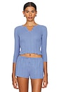 view 1 of 6 The Baby Henley Top in French Blue