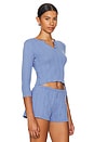view 2 of 6 The Baby Henley Top in French Blue