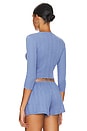 view 3 of 6 The Baby Henley Top in French Blue