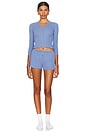 view 5 of 6 The Baby Henley Top in French Blue