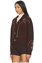view 3 of 5 Cashmere Western Cardigan in Chocolate Multi