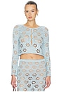view 1 of 4 Floral Crochet Cardigan in Tide