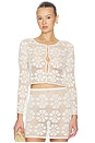view 1 of 5 Daisy Chain Crochet Cardigan in Natural