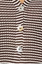 view 5 of 5 Micro Stripe Short Sleeve Cardigan in Chocolate Stripe