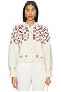 view 1 of 4 Winter Fair Isle Cardigan in Natural & Oxblood