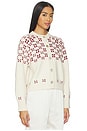 view 2 of 4 Winter Fair Isle Cardigan in Natural & Oxblood