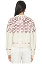 view 3 of 4 Winter Fair Isle Cardigan in Natural & Oxblood