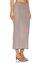 view 2 of 6 Micro Stripe Rib Skirt in Chocolate Stripe