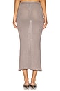 view 4 of 6 Micro Stripe Rib Skirt in Chocolate Stripe