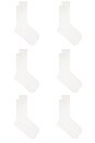 view 1 of 2 6 X Cotton Socks in White