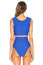 view 4 of 5 Reversible Double Cap Bikini Top in Sky & Royal