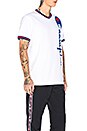 view 2 of 4 Champion V-Neck Logo Tee in White & Red & Blue