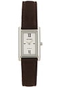 view 1 of 4 Kelly Watch in Silver & Chocolate Sued