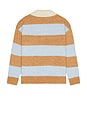 view 2 of 4 Striped Rugby Polo Sweater in Blue & Oat