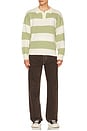 view 3 of 4 Theo Striped Rugby Sweater in Moss