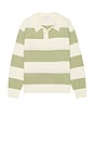 view 4 of 4 Theo Striped Rugby Sweater in Moss
