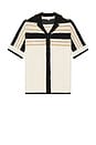 view 4 of 4 Anderson Striped Crochet Button Down Shirt in Neutral Combo