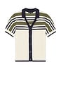 view 1 of 4 Striped Short Sleeve Buttondown Shirt in Ivory Multi