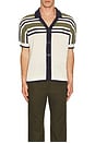 view 4 of 4 Striped Short Sleeve Buttondown Shirt in Ivory Multi