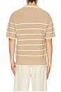 view 2 of 4 Bradley French Stripe Short Sleeve Polo in Mushroom