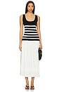 view 1 of 3 Sienna Squareneck Twofer Midi Dress in Black & White