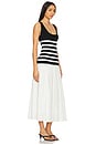 view 2 of 3 Sienna Squareneck Twofer Midi Dress in Black & White
