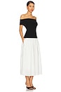 view 2 of 3 Darcy Mixed Media Off Shoulder Dress in Black & White