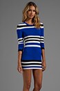 view 3 of 6 Casper Long Sleeve Striped Body Con en Cobalt/White/Black in Cobalt & White & Black