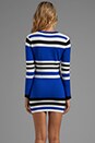 view 4 of 6 Casper Long Sleeve Striped Body Con en Cobalt/White/Black in Cobalt & White & Black