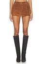 view 1 of 6 Odessa Genuine Suede Short in Saddle