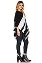 view 2 of 3 Smith Off Shoulder Poncho in Black & White
