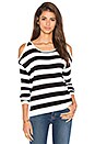 view 1 of 3 Dubrovnik Cold Shoulder Sweater in Black & White