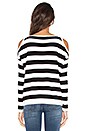 view 3 of 3 Dubrovnik Cold Shoulder Sweater in Black & White