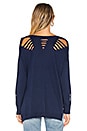 view 3 of 4 Lucerne Distressed V Neck Sweater in Navy