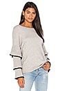 view 1 of 4 SUÉTER CON MANGA CON VOLANTES BOURBON STREET in Heather Grey