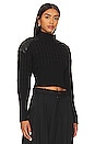 view 2 of 4 Khloe Cable Turtleneck Sweater in Black