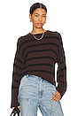 view 1 of 4 Briar Stripe Crew Neck Sweater in Brown