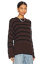 view 2 of 4 Briar Stripe Crew Neck Sweater in Brown