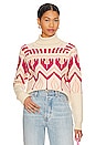 view 1 of 4 Violet Fair Isle Turtleneck Sweater in Pink Multi