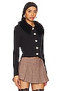 view 2 of 4 Delilah Faux Fur Collar Cardigan in Black