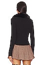 view 3 of 4 Delilah Faux Fur Collar Cardigan in Black