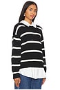 view 2 of 4 Tessa Crewneck Twofer in Black Stripe
