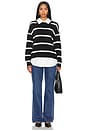 view 4 of 4 Tessa Crewneck Twofer in Black Stripe