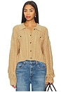 view 2 of 5 Elyse Cabled Fringe Sweater Cardigan in Camel