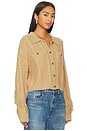 view 3 of 5 Elyse Cabled Fringe Sweater Cardigan in Camel